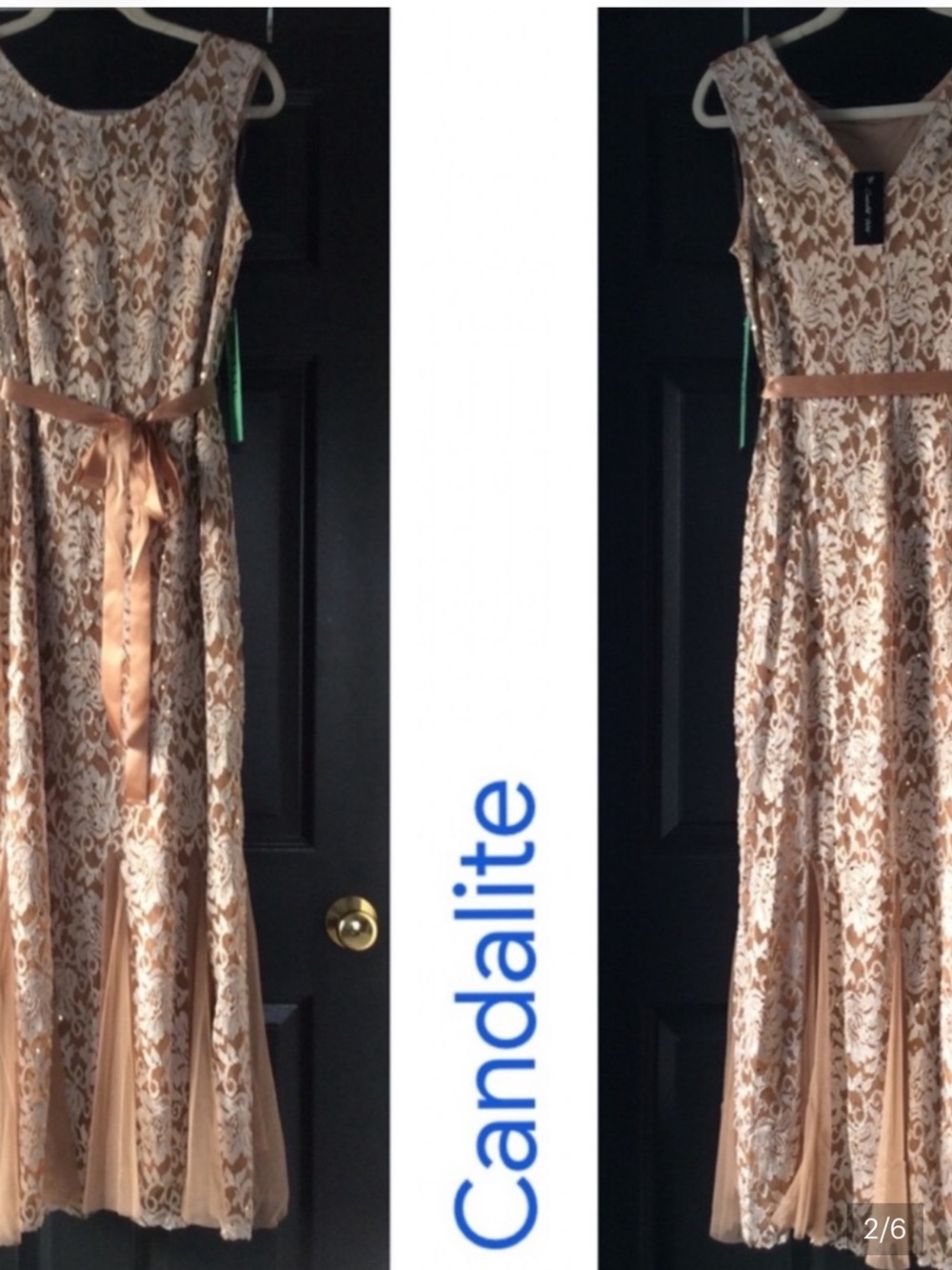 NWT Candalite Lace Evening Gown